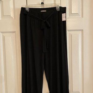 Soft Black Tie-Front Pants